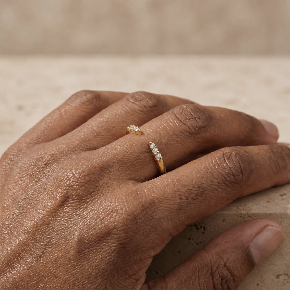 0.25 CTW Round Lab-Grown Diamond Cluster Open-Gap Wedding Band