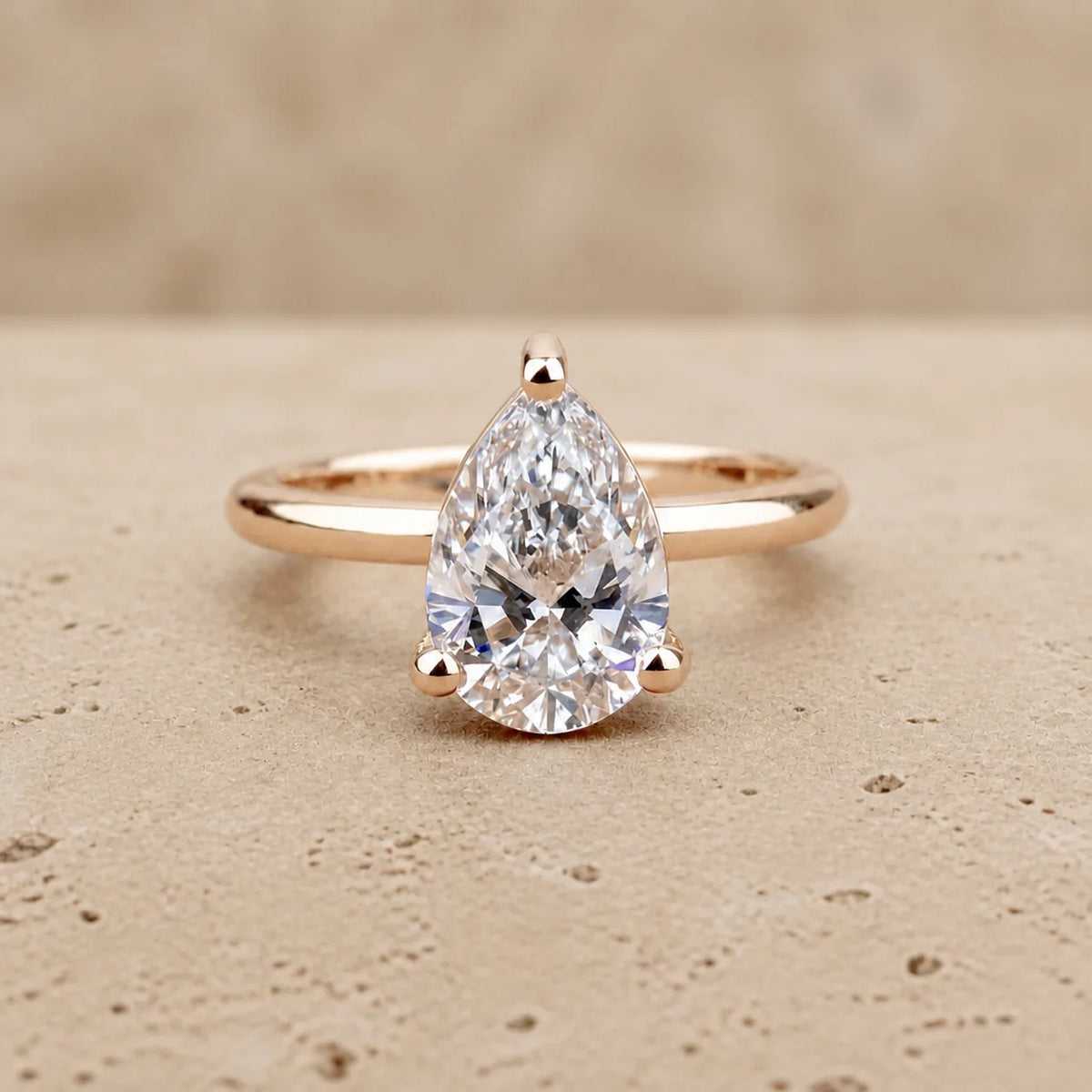 0.3 CT Pear Lab-Grown Diamond Engagement Ring