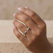 0.40 CTW Baguette & Round Lab-Grown Diamond Open-Cuff Wedding Band