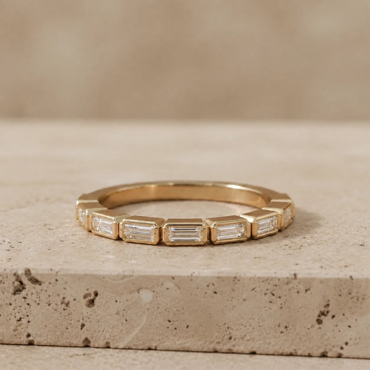 0.40 CTW Baguette Lab-Grown Diamond East-West Bezel-Set Wedding Band
