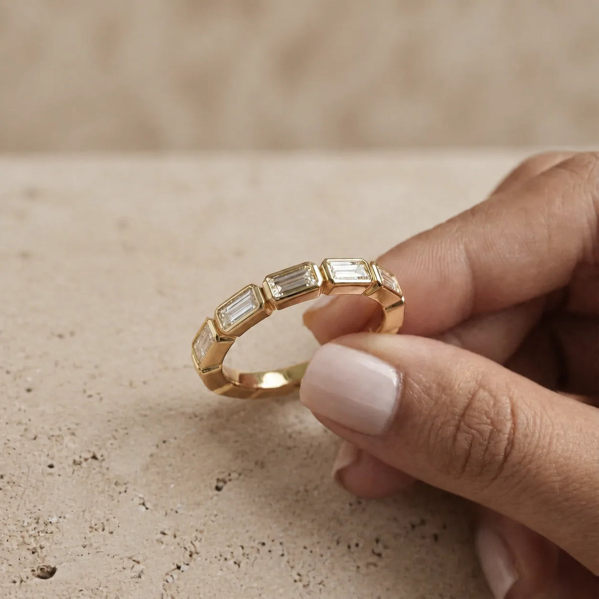 0.40 CTW Baguette Lab-Grown Diamond East-West Bezel-Set Wedding Band