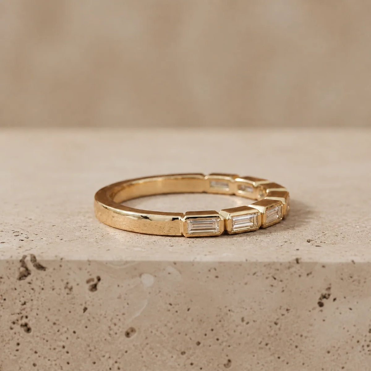 0.40 CTW Baguette Lab-Grown Diamond East-West Bezel-Set Wedding Band