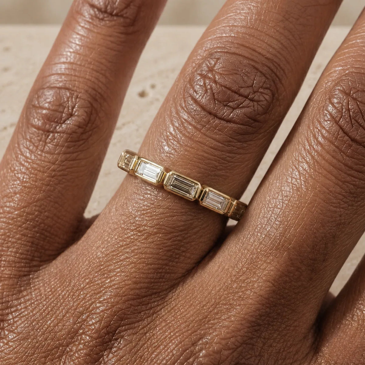 0.40 CTW Baguette Lab-Grown Diamond East-West Bezel-Set Wedding Band