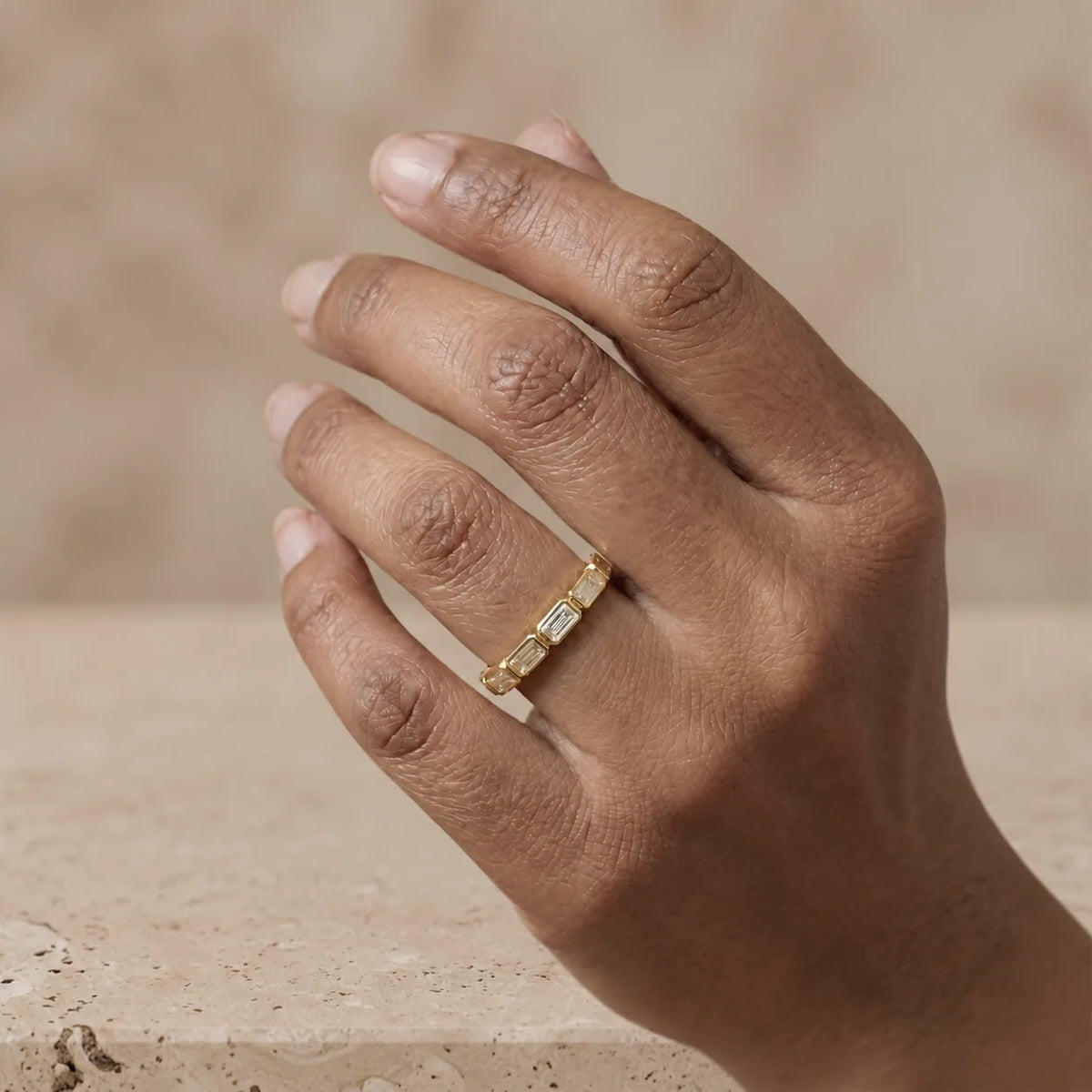 0.40 CTW Baguette Lab-Grown Diamond East-West Bezel-Set Wedding Band