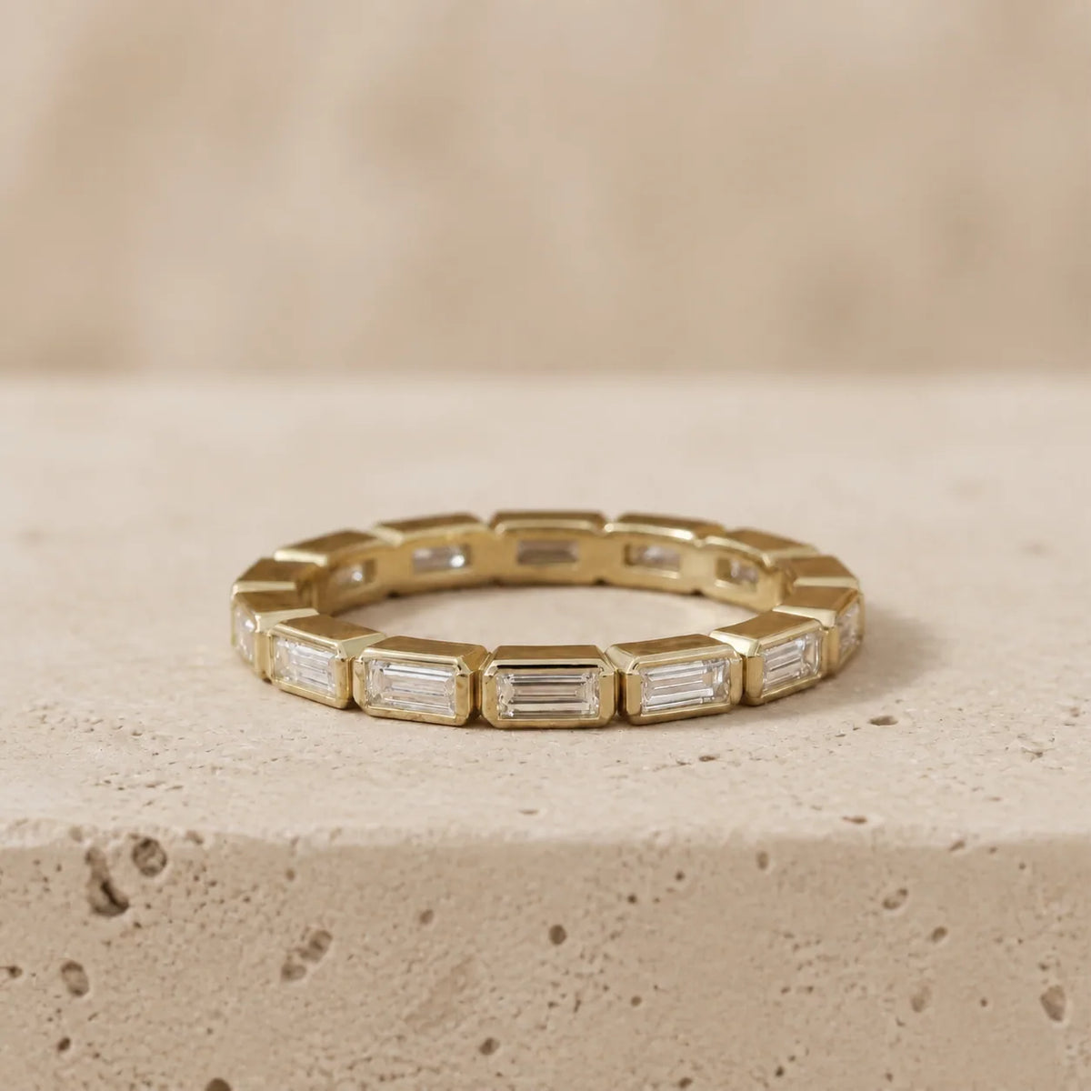 0.50 CTW Baguette Lab-Grown Diamond East-West Bezel-Set Eternity Band