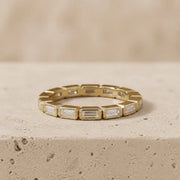 0.50 CTW Baguette Lab-Grown Diamond East-West Bezel-Set Eternity Band