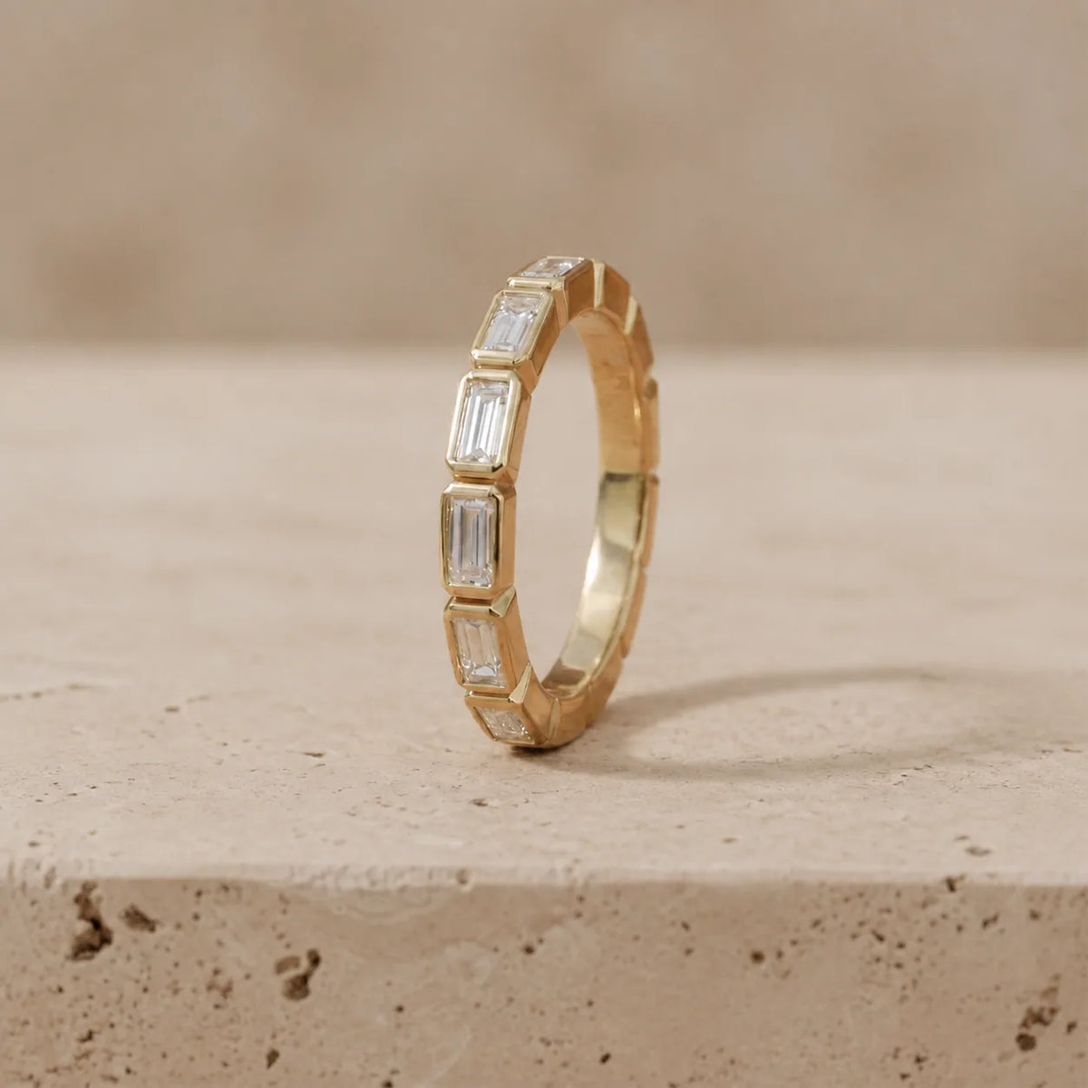 0.50 CTW Baguette Lab-Grown Diamond East-West Bezel-Set Eternity Band