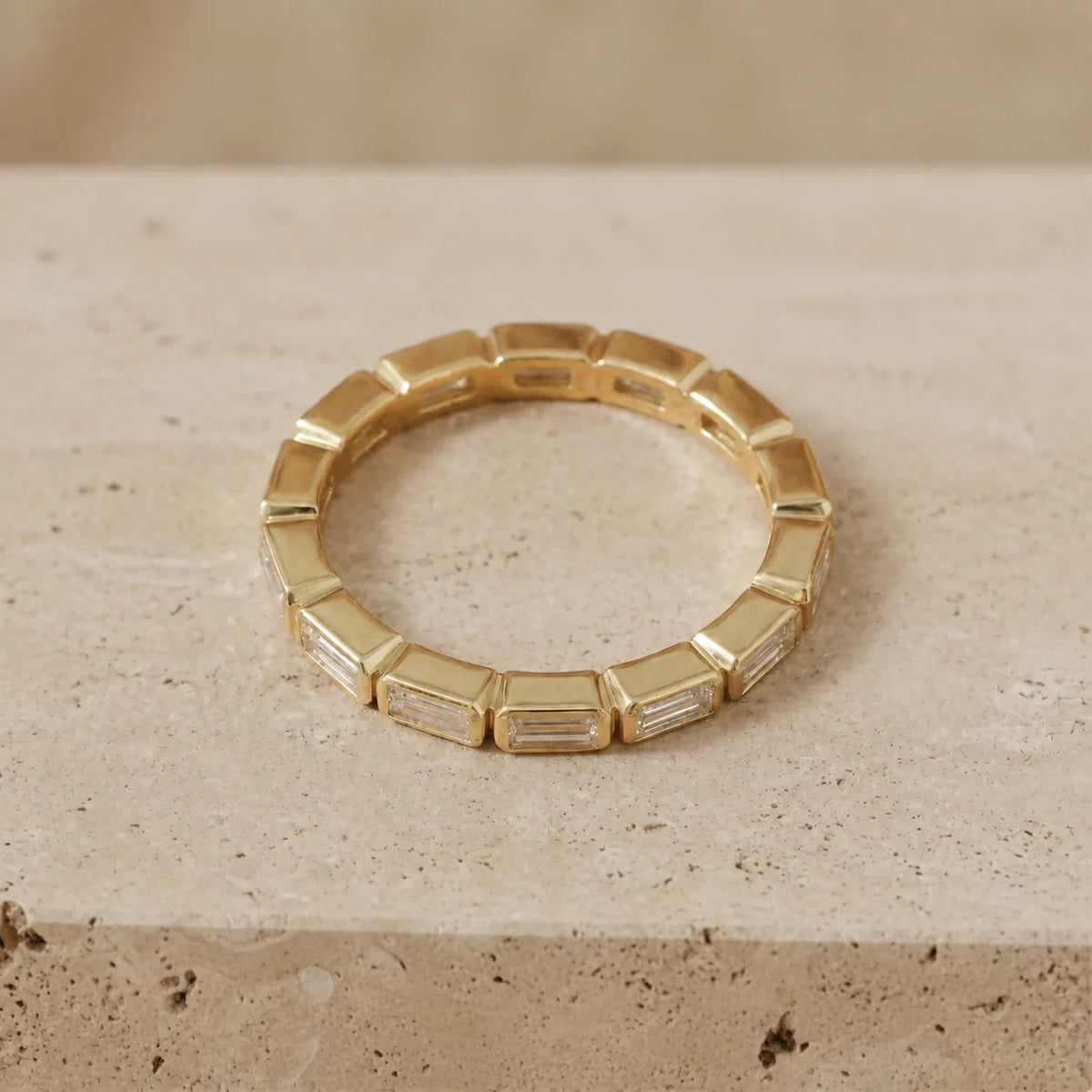 0.50 CTW Baguette Lab-Grown Diamond East-West Bezel-Set Eternity Band