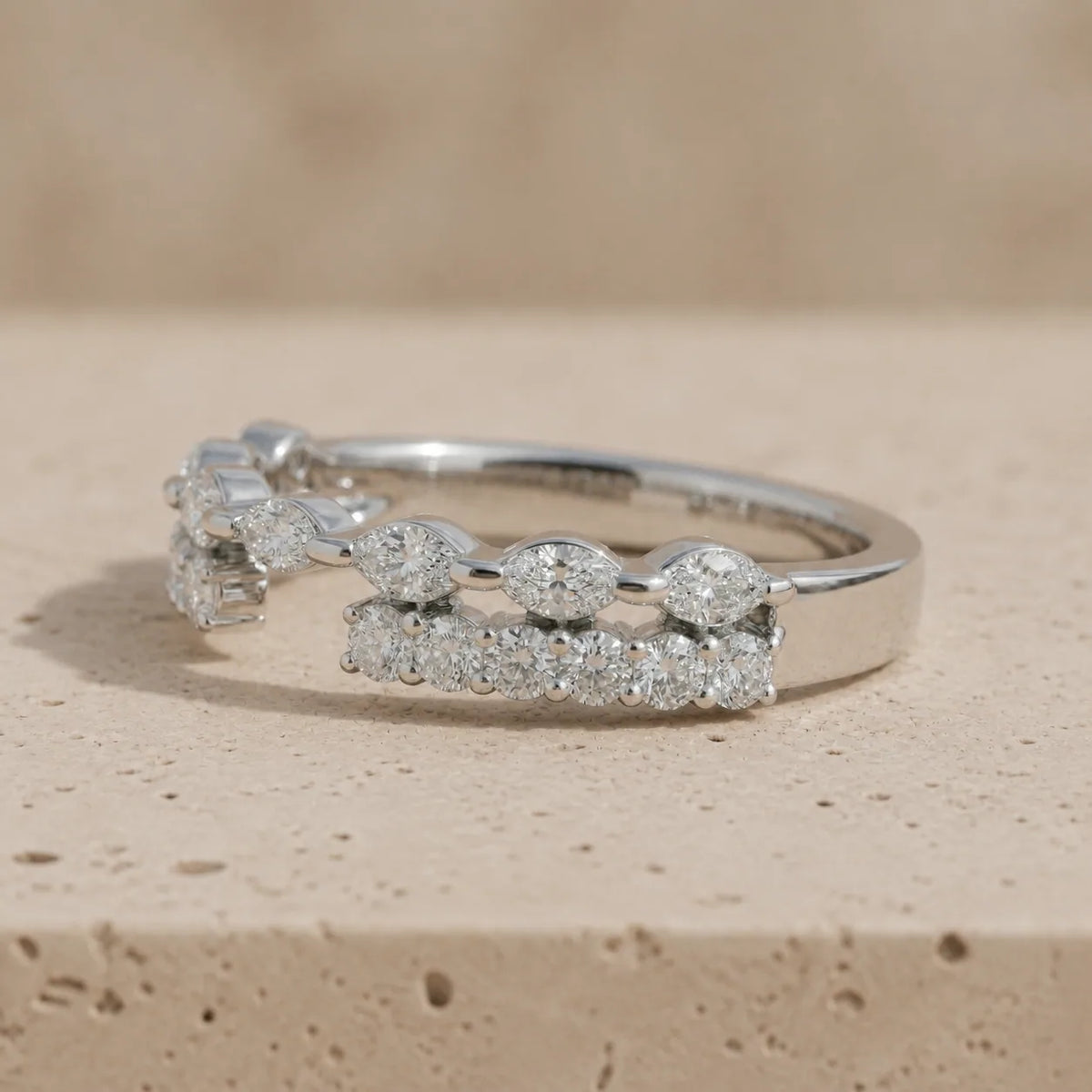 0.66 CTW Marquise & Round Lab-Grown Diamond Open-Gap Ring Enhancer