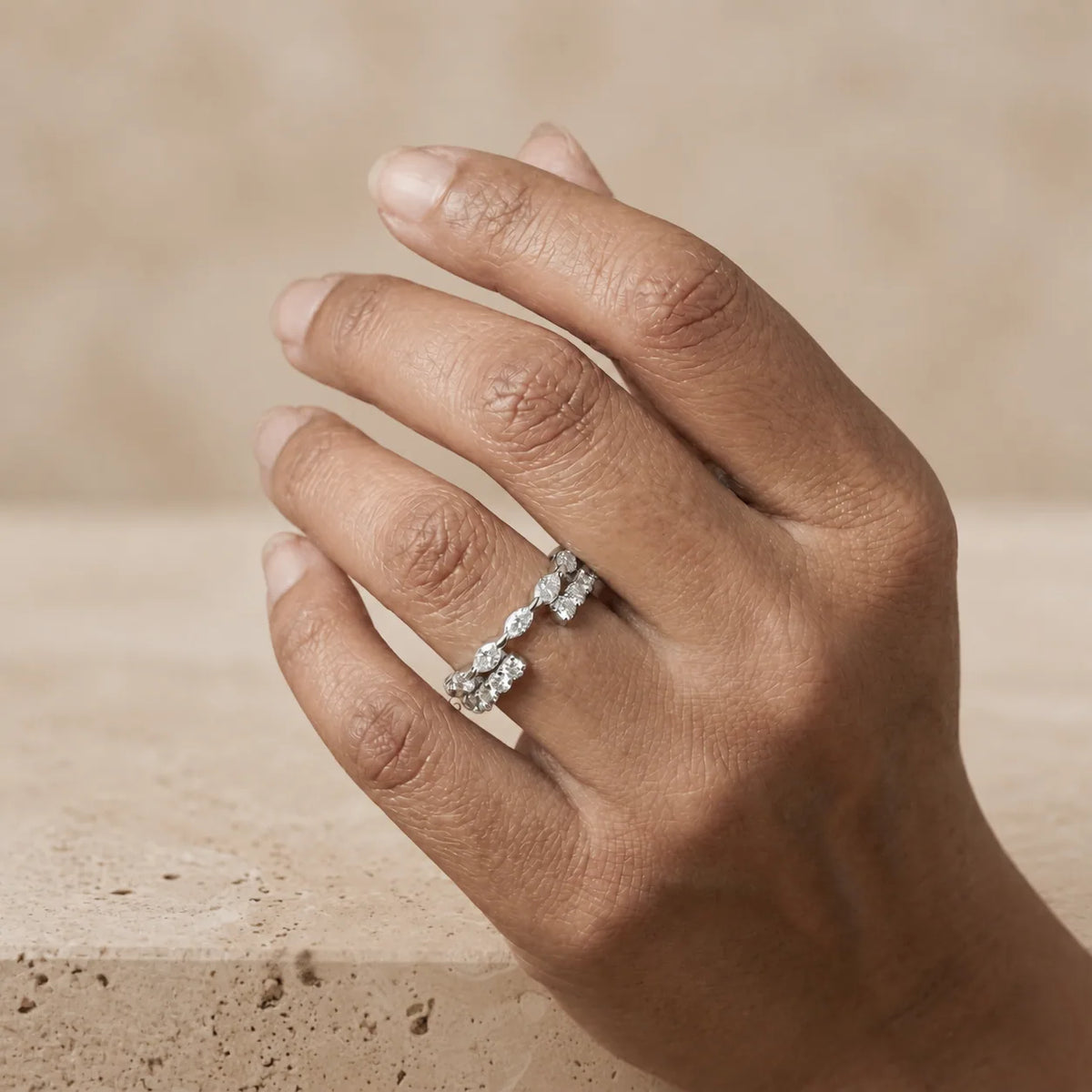 0.66 CTW Marquise & Round Lab-Grown Diamond Open-Gap Ring Enhancer