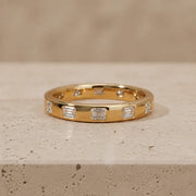 0.75–1.00 CTW Emerald Lab-Grown Diamond Flush-Set Wide Wedding Band