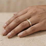 0.75–1.00 CTW Emerald Lab-Grown Diamond Flush-Set Wide Wedding Band