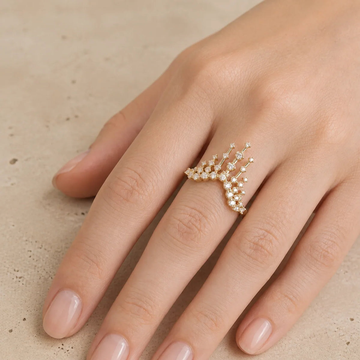 0.8 CT Round Brilliant Lab-Grown Diamond Cluster Engagement Ring