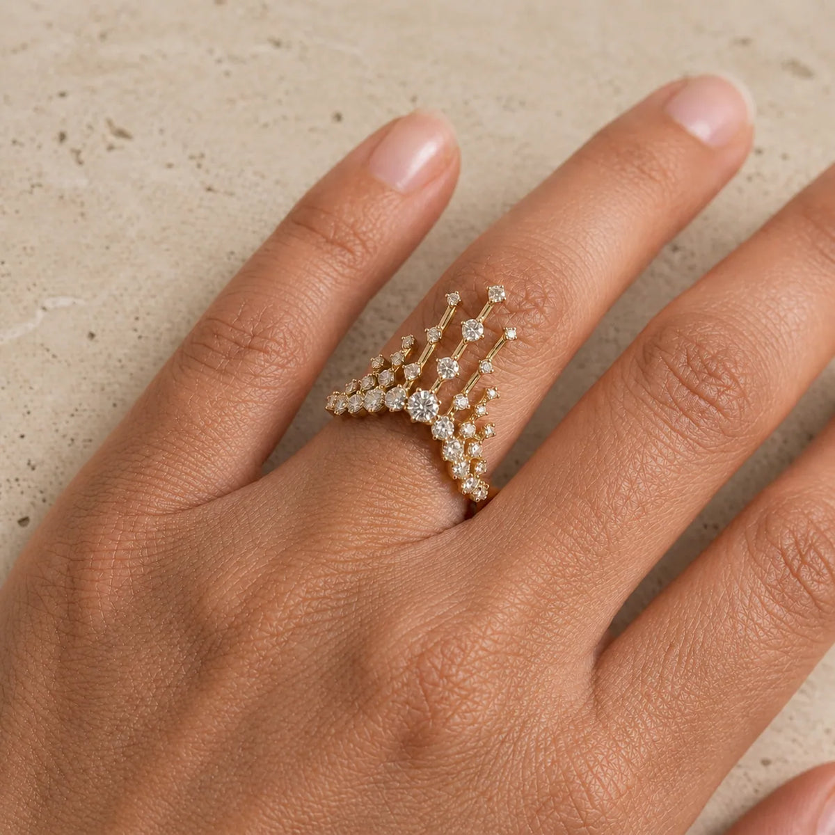 0.8 CT Round Brilliant Lab-Grown Diamond Cluster Engagement Ring