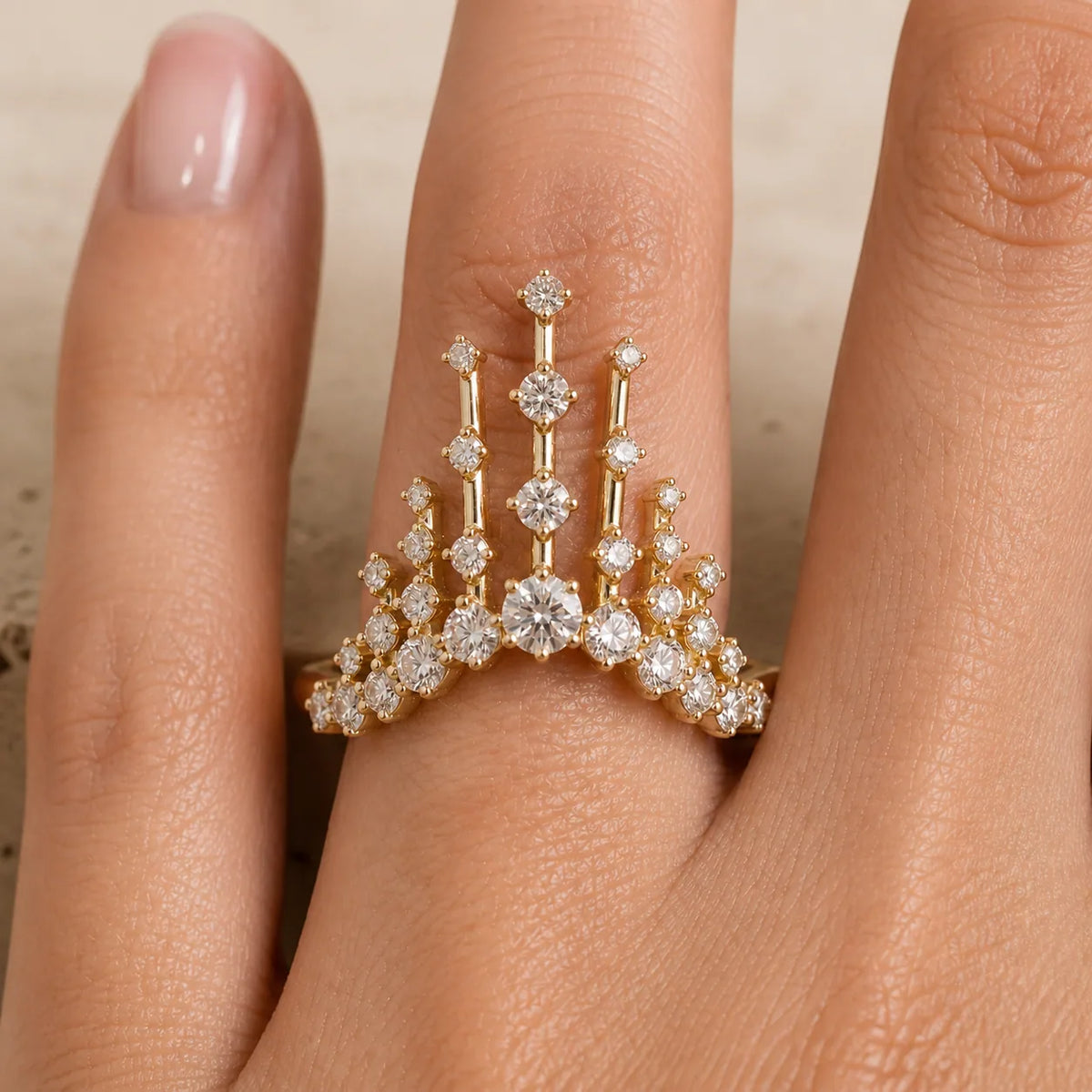 0.8 CT Round Brilliant Lab-Grown Diamond Cluster Engagement Ring