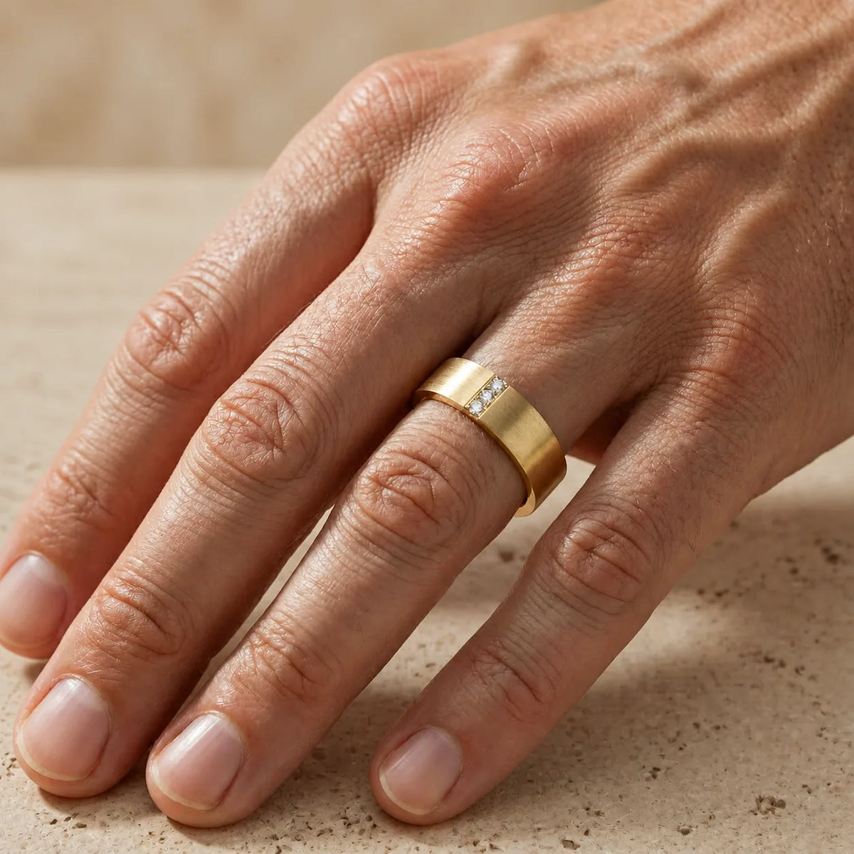 0.10 CTW Round Lab-Grown Diamond Channel-Set Men’s Wedding Band