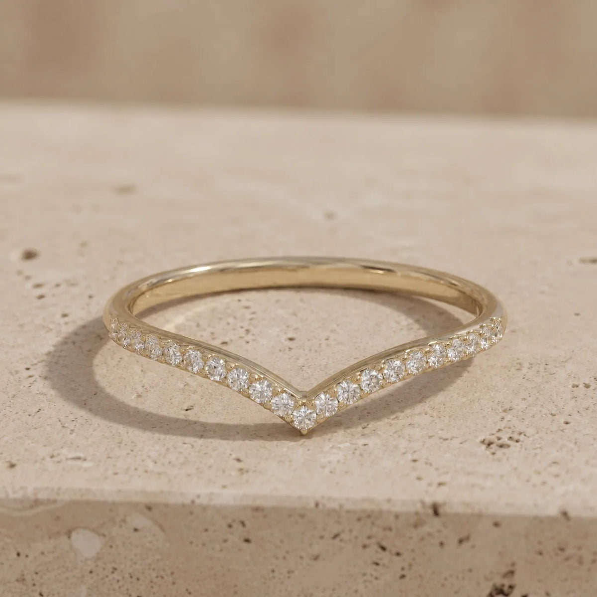0.22 CTW Round Lab-Grown Diamond Pavé Chevron Wedding Band