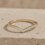 0.22 CTW Round Lab-Grown Diamond Pavé Chevron Wedding Band