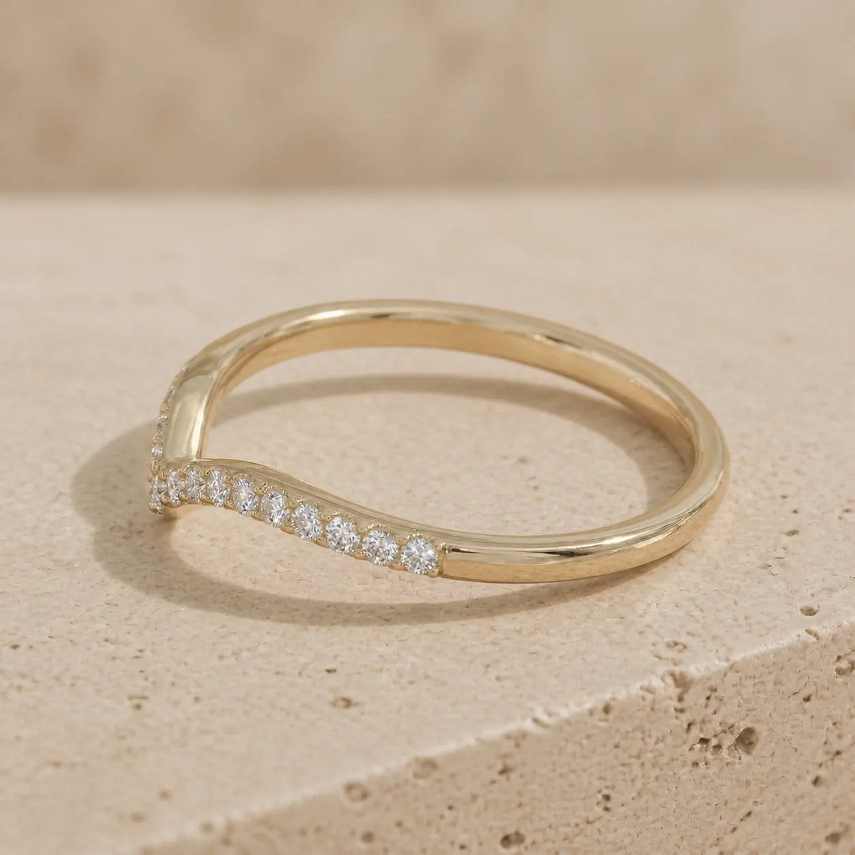 0.22 CTW Round Lab-Grown Diamond Pavé Chevron Wedding Band