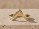 0.25 CTW Round Lab-Grown Diamond Pavé Chevron Wedding Band