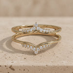 0.30 CTW Round Lab-Grown Diamond Double-Chevron Ring Guard