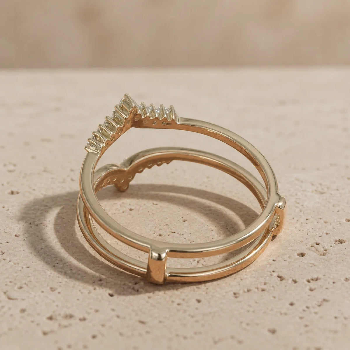 0.30 CTW Round Lab-Grown Diamond Double-Chevron Ring Guard