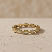 0.40 CTW Round Lab-Grown Diamond Milgrain Link Eternity Band