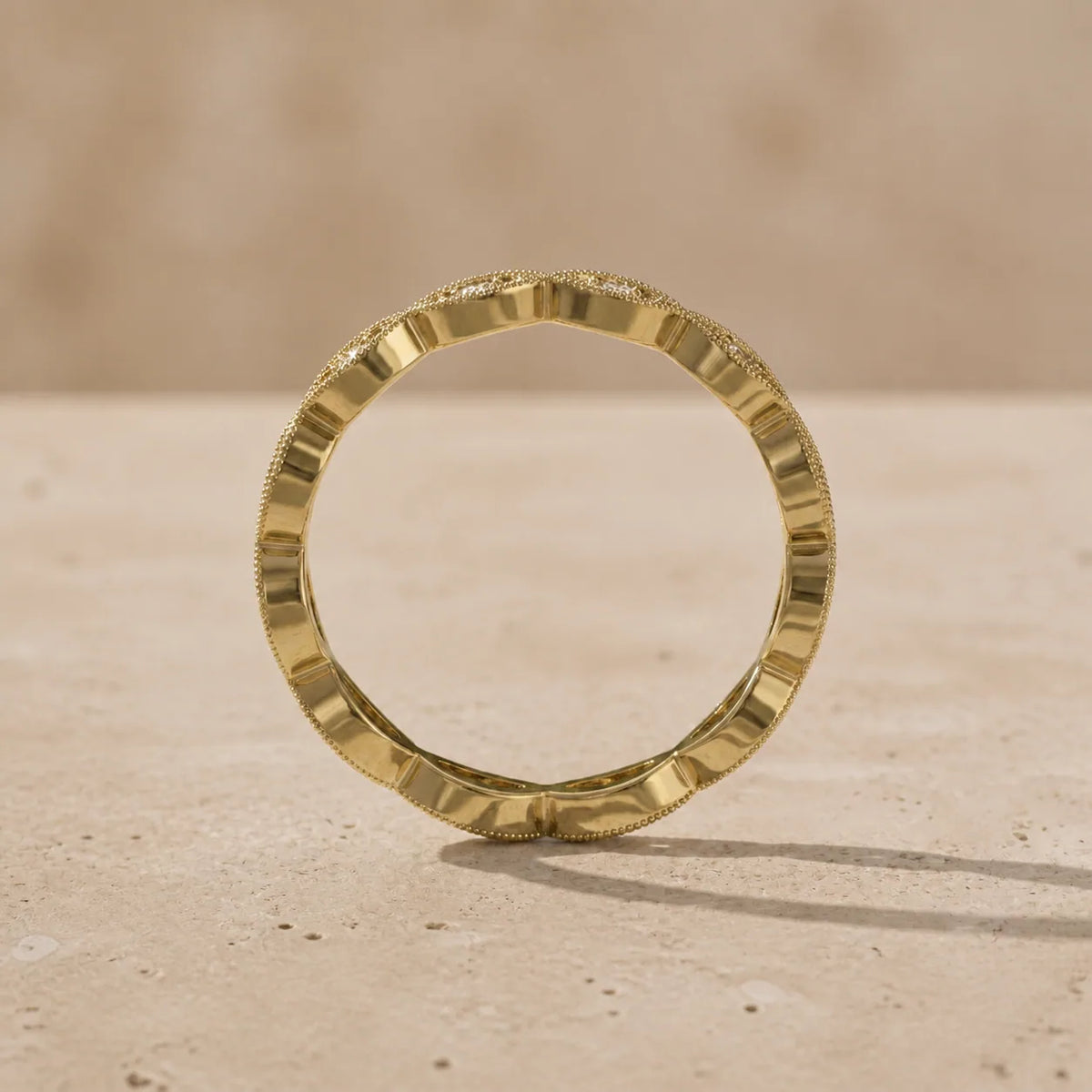 0.40 CTW Round Lab-Grown Diamond Milgrain Link Eternity Band
