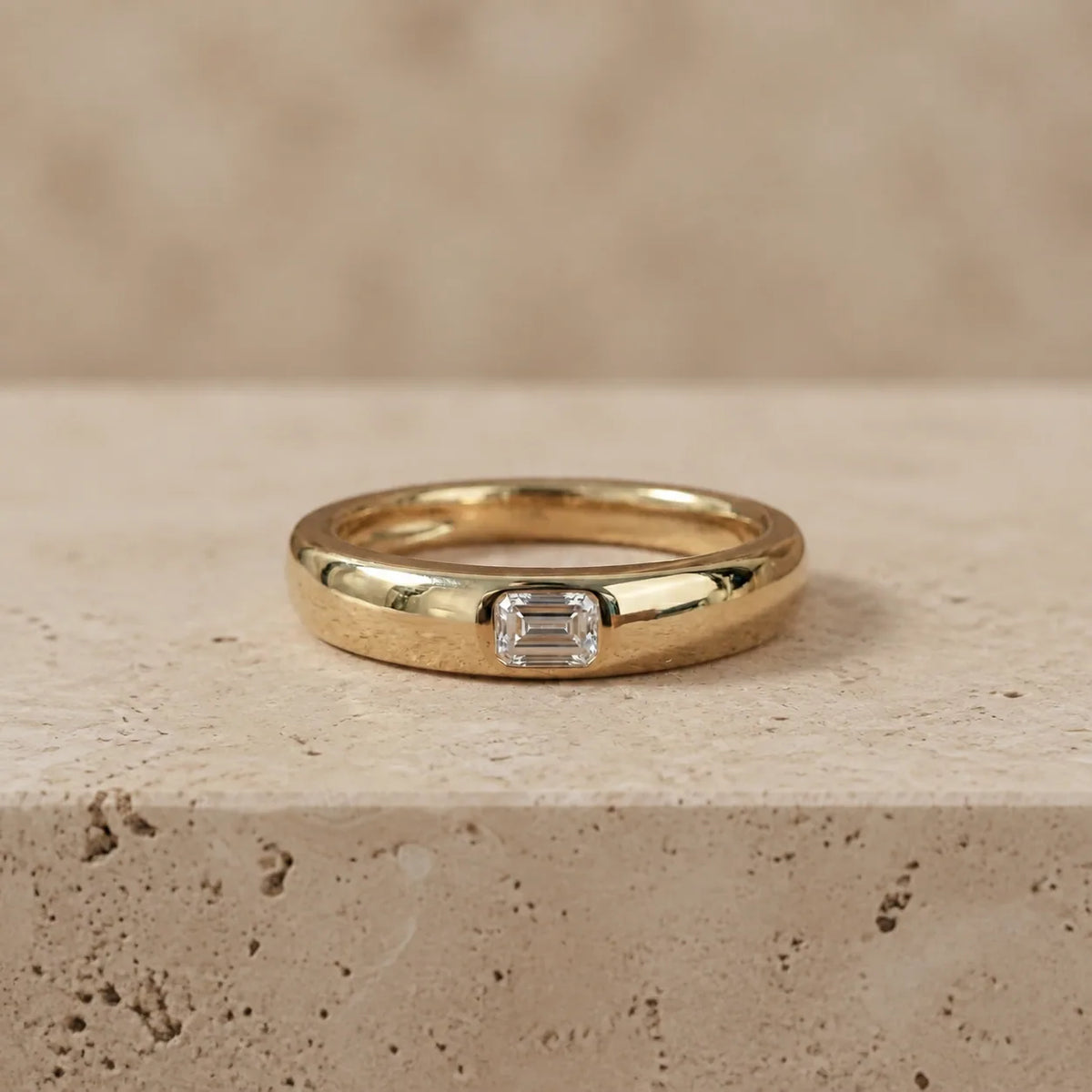 0.50 CT Emerald Lab-Grown Diamond East-West Flush-Set Wedding Band