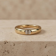 0.50 CT Emerald Lab-Grown Diamond East-West Flush-Set Wedding Band