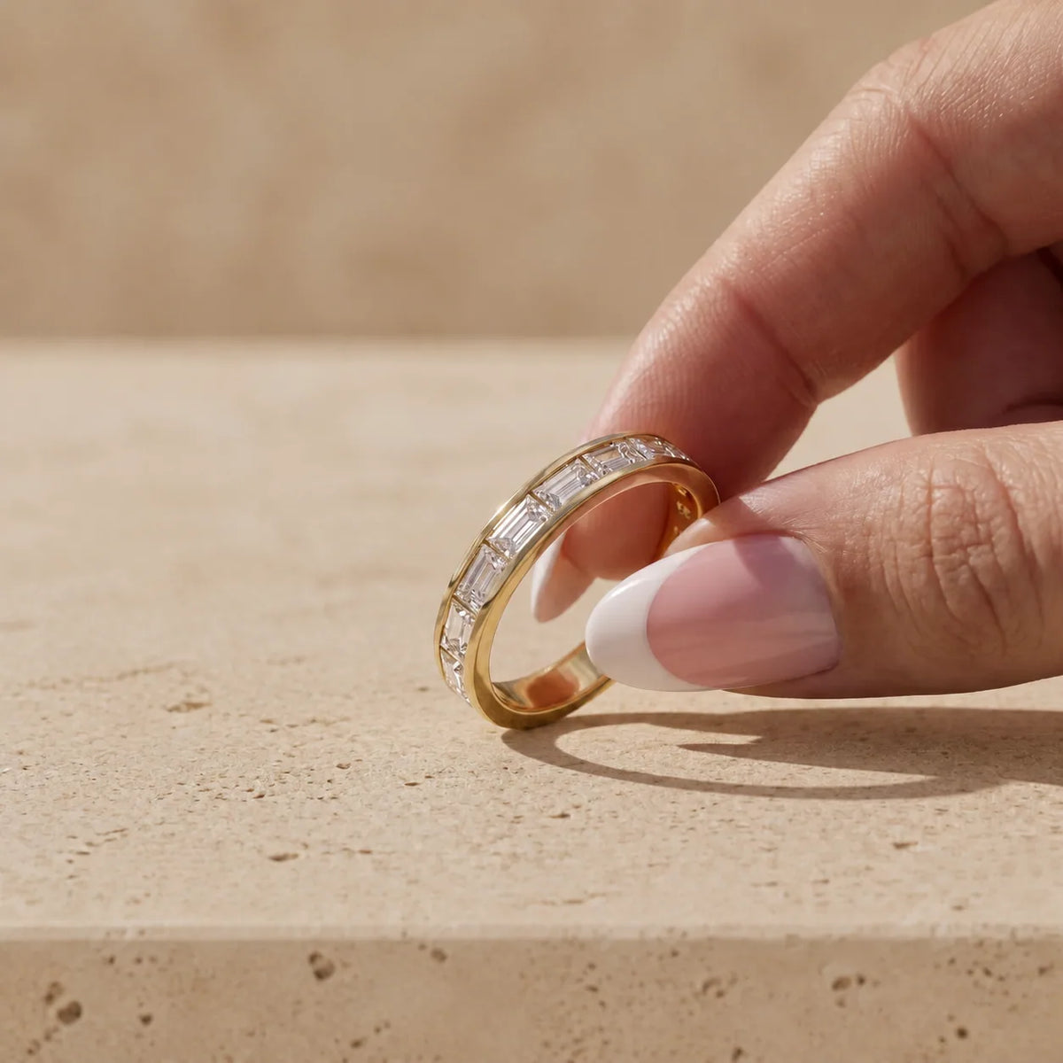 0.70 CTW Baguette Lab-Grown Diamond Channel-Set Stacking Band