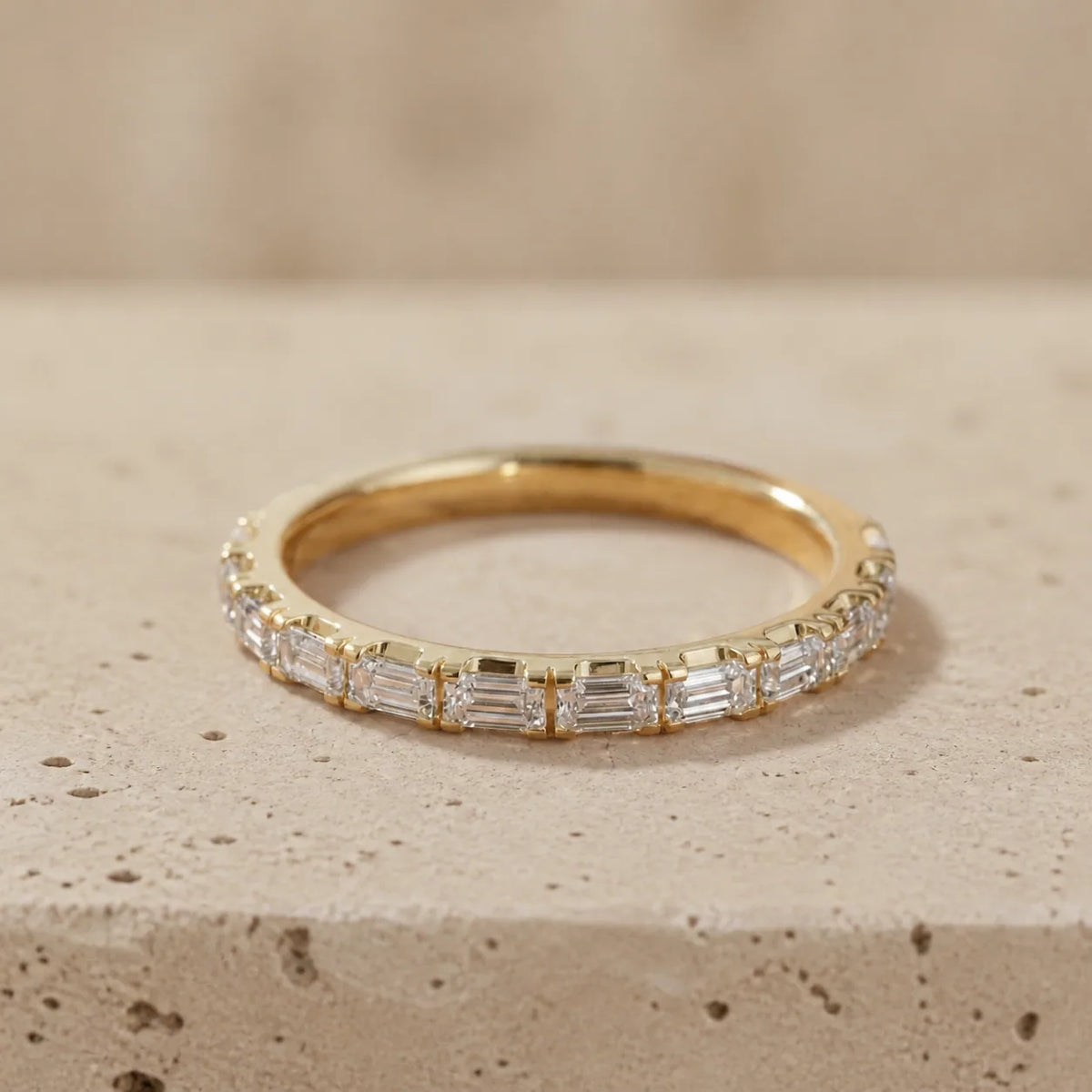 0.80 CTW Baguette Lab-Grown Diamond East-West Half-Eternity Band