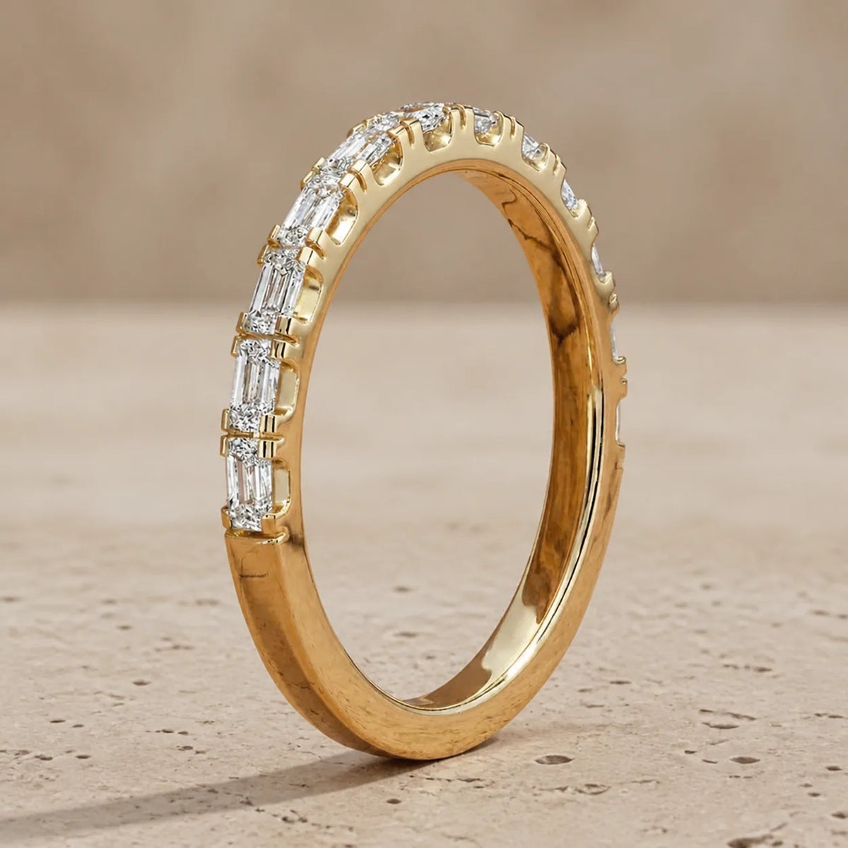 0.80 CTW Baguette Lab-Grown Diamond East-West Half-Eternity Band