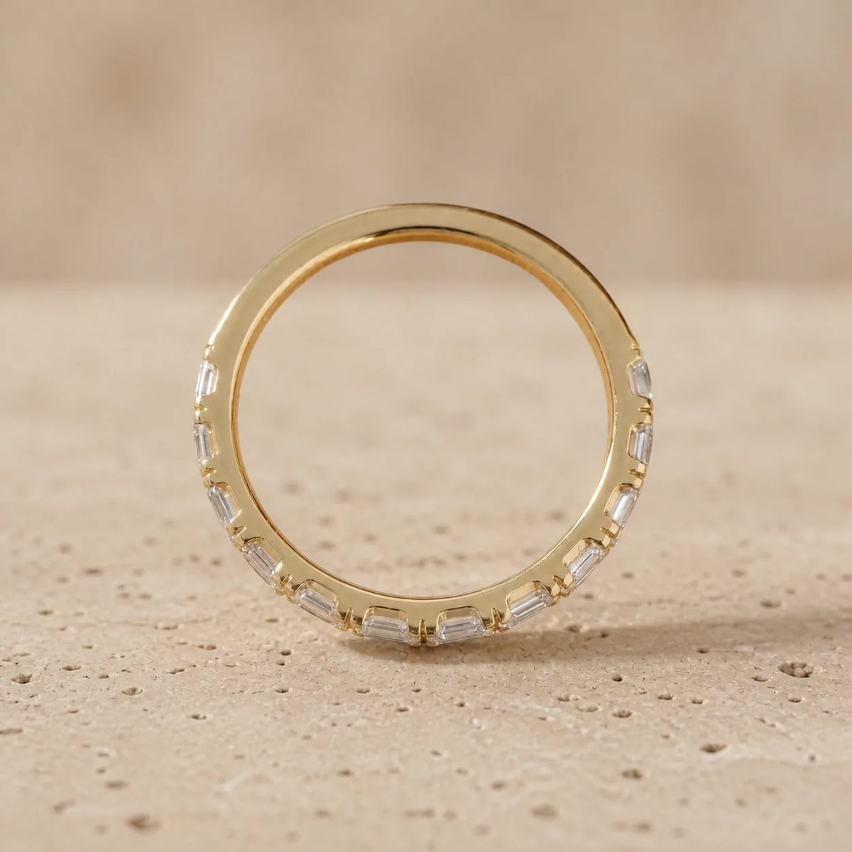 0.80 CTW Baguette Lab-Grown Diamond East-West Half-Eternity Band
