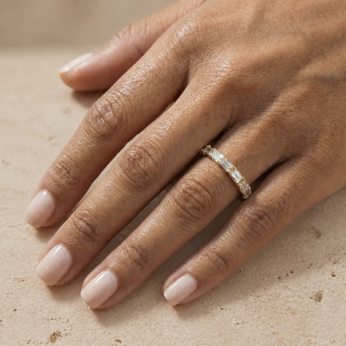 0.80 CTW Baguette Lab-Grown Diamond East-West Half-Eternity Band