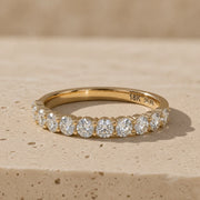 0.80 CTW Round Lab-Grown Diamond Shared-Prong Half-Eternity Band