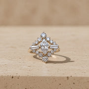 0.8 CT Marquise Cut Lab-Grown Diamond Art Deco-Inspired Cocktail Ring