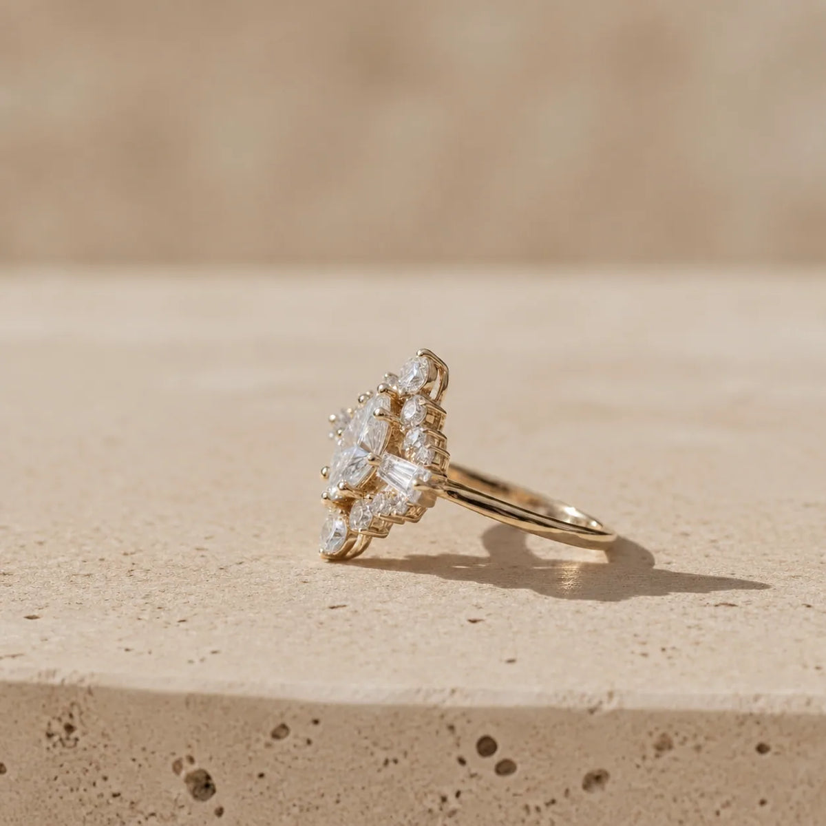 0.8 CT Marquise Cut Lab-Grown Diamond Art Deco-Inspired Cocktail Ring
