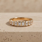1.05 CTW Emerald Lab-Grown Diamond Bezel-Set Half-Eternity Band