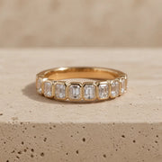1.05 CTW Emerald Lab-Grown Diamond Bezel-Set Half-Eternity Band