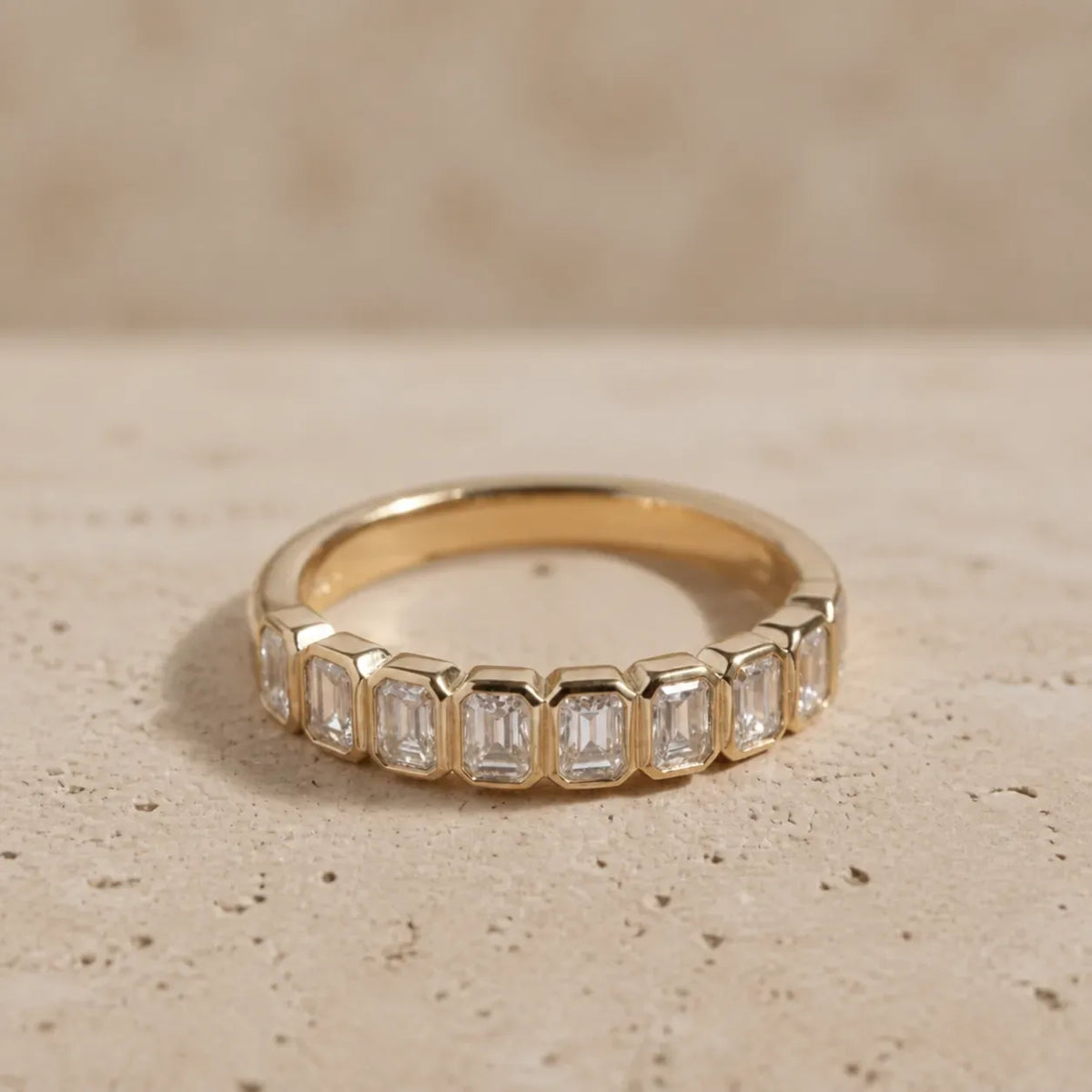 1.05 CTW Emerald Lab-Grown Diamond Bezel-Set Half-Eternity Band