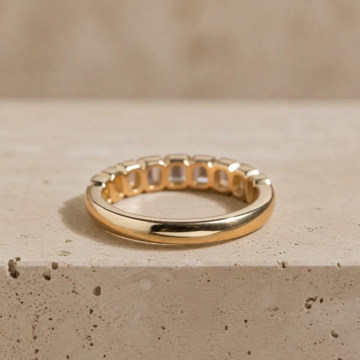 1.05 CTW Emerald Lab-Grown Diamond Bezel-Set Half-Eternity Band