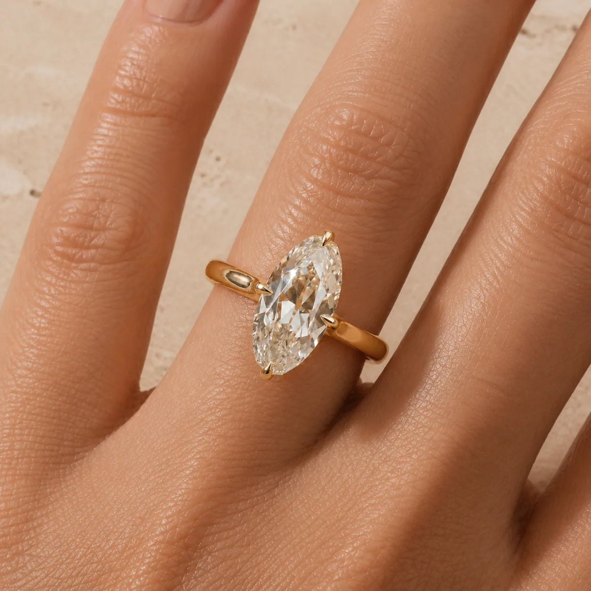 1–3 CT Old Mine Moval Lab-Grown Diamond Engagement Ring