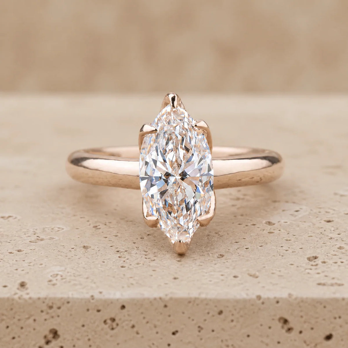 1.49 CT Marquise Lab-Grown Diamond Tulip-Basket Engagement Ring