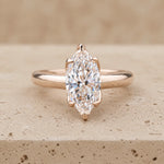 1.49 CT Marquise Lab-Grown Diamond Tulip-Basket Engagement Ring