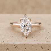 1.49 CT Marquise Lab-Grown Diamond Tulip-Basket Engagement Ring