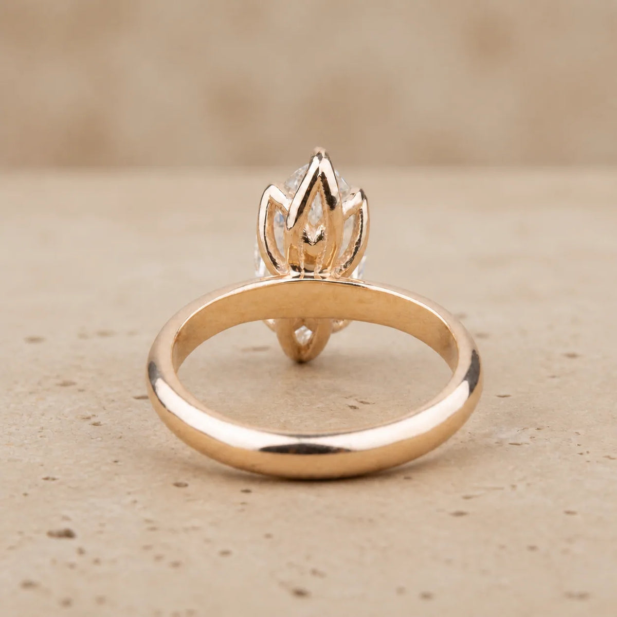 1.49 CT Marquise Lab-Grown Diamond Tulip-Basket Engagement Ring
