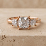 1.5 CT Cushion Lab-Grown Diamond Three-Stone Engagement Ring