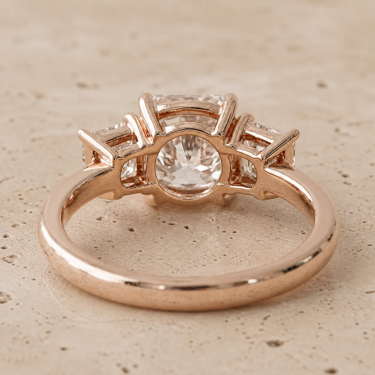 1.5 CT Cushion Lab-Grown Diamond Three-Stone Engagement Ring