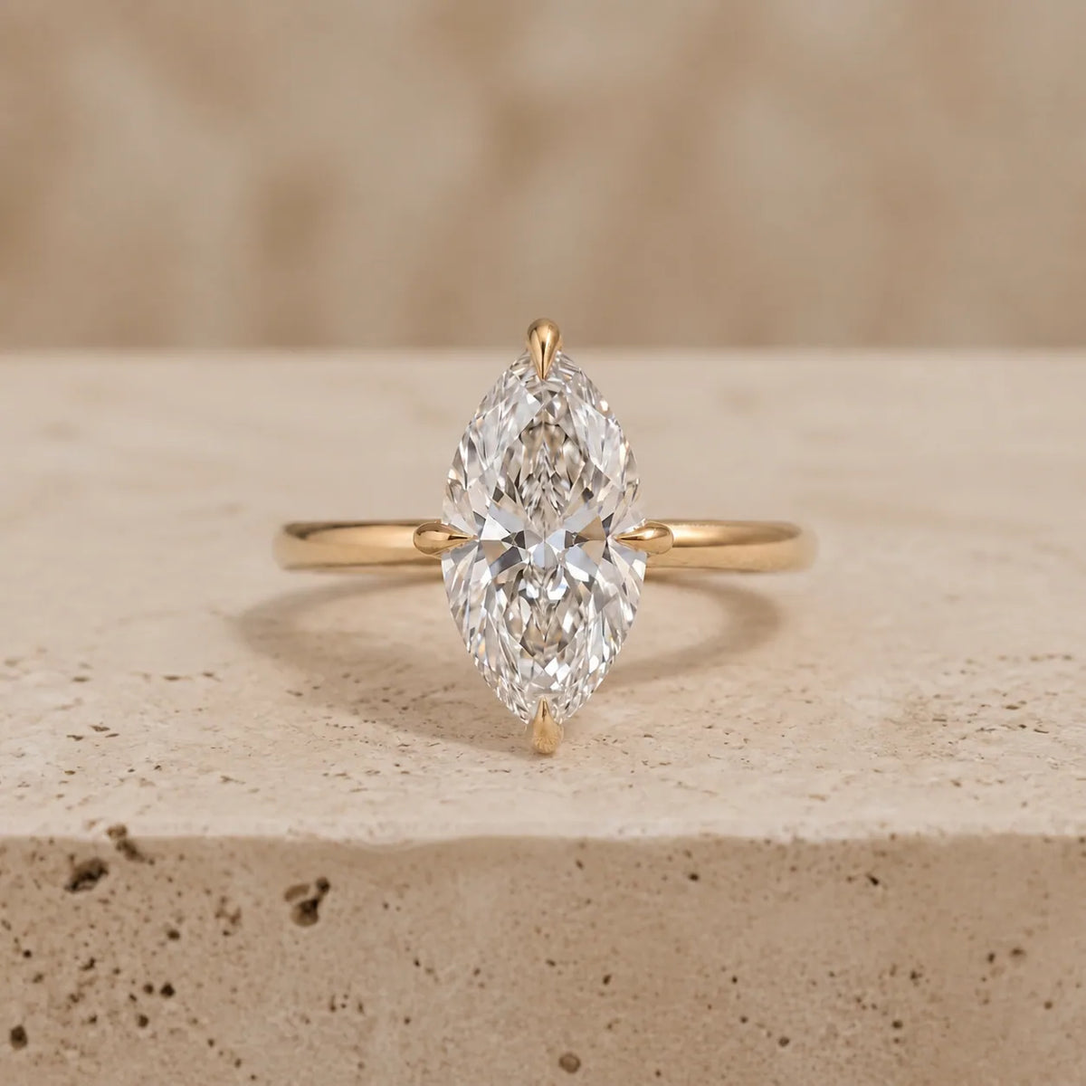 1.5 CT Marquise Lab-Grown Diamond Art Deco Compass-Prong Engagement Ring